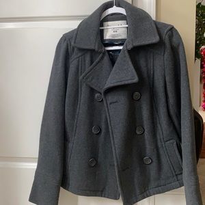 Gray pea coat from Aeropostale